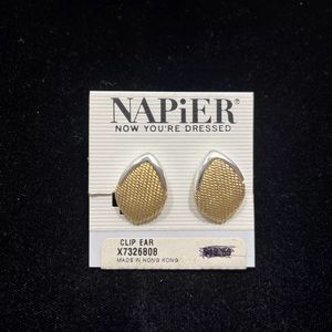 Vintage Napier Gold & Silver Tone Clip On Earrings
